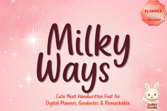 Milky Ways: A Clean Handwritten Font for Digital Planning